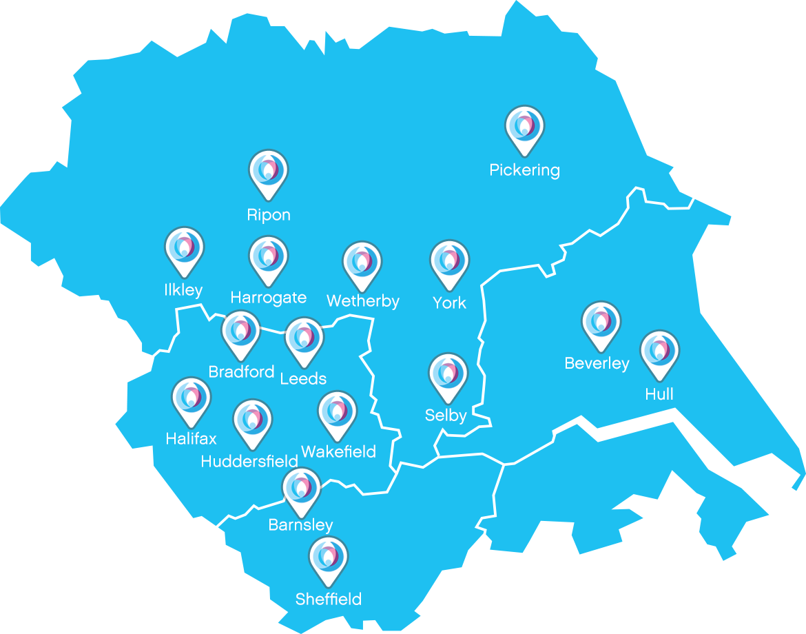 Coverage across Yorkshire map